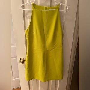 Greenish yellow mini dress from Zara